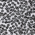 White uragiri cotton voile fabric with same tone jacquard and black print in geometric design-D17033 Regal Fabrics