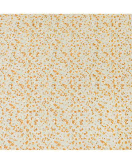 Light yellow uragiri cotton voile fabric with same tone jacquard having latte multicolor print in abstract design-D17037