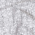 White uragiri cotton voile fabric with same tone jacquard having black print in geometric design-D17041 Regal Fabrics