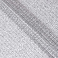 White uragiri cotton voile fabric with same tone jacquard having black print in geometric design-D17041 Regal Fabrics