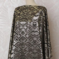 Black Premium pure French (Fransawi) silk chiffon dirac with gold metallic lurex in abstract design-D17432