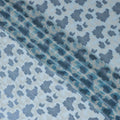 Baby blue Premium pure French (Fransawi) silk chiffon fabric with grey viscose and blue metallic lurex in floral design-D17437