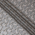 Light brown Premium pure French (Fransawi) silk chiffon fabric with grey viscose and black metallic lurex in floral design-D17438 Regal Fabrics