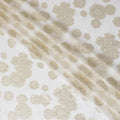 قماش شيفون حريري فرنسي (فرنساوي) أبيض فاخر مع نفس اللون من الفيسكوز والوركس المعدني الذهبي بتصميم الأزهار - D17441
