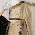 Golden Radiance: Enchanting Synthetic Crepe Saree with Majestic Embroidery-D17499