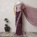 Lavender Dreams: Majestic Synthetic Organza Saree with Exquisite Embellishments-D17501