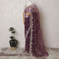 Lavender Dreams: Majestic Synthetic Organza Saree with Exquisite Embellishments-D17501
