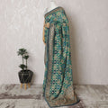Exquisite Teal Georgette Saree with Unstitched Blouse-D17509