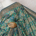 Exquisite Teal Georgette Saree with Unstitched Blouse-D17509