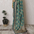 Exquisite Teal Georgette Saree with Unstitched Blouse-D17509