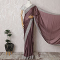 Mauve Mystique: Luxurious Synthetic Satin Saree with Silver Highlights-D17510