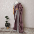 Mauve Mystique: Luxurious Synthetic Satin Saree with Silver Highlights-D17510