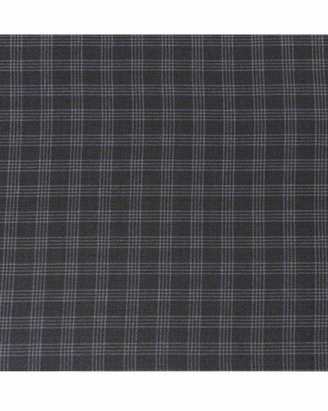 Italian Blended Wool Jacketing Fabric – 150cm, Plaid Black-D17544