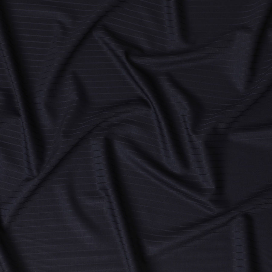 Dark Grey Pinstripe Wool Blend Fabric-D17548