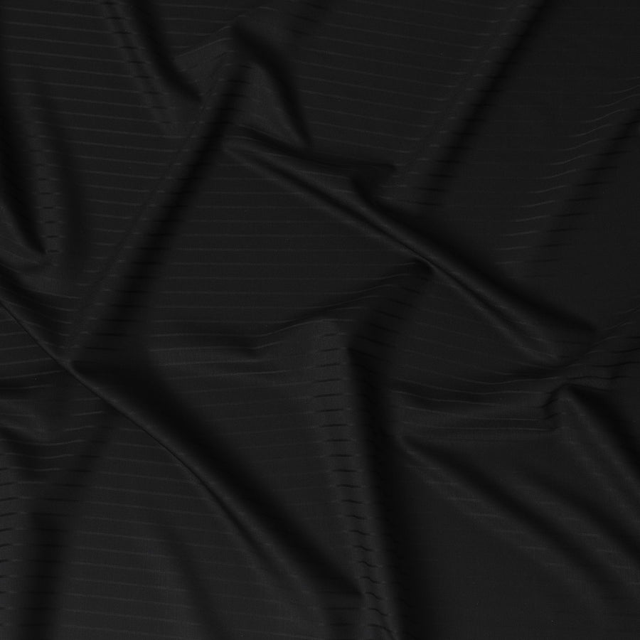 قماش صوف مقلم أسود أنيق-D17549