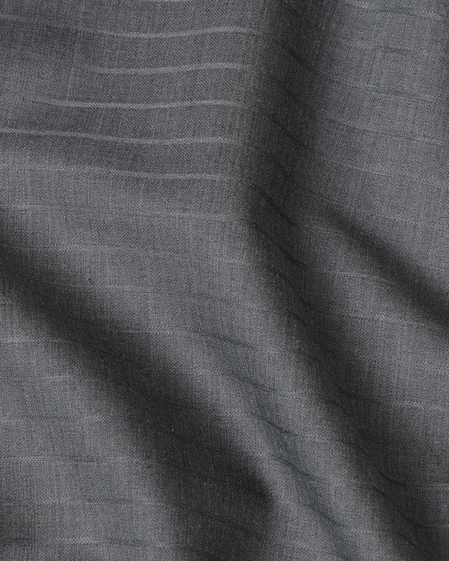 Sophisticated Grey Pinstripe Wool Fabric-D17550