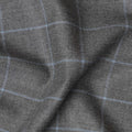 نسيج صوف ميرينو فائق النعومة بنقش مربعات جرافيت: 150 سم، مناسب للمصممين، مصدر بريطاني - D17555