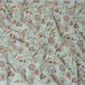 Laurel green Floral Tapestry Cotton Voile Fabric - 110cm Width-D17560