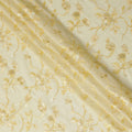 Golden Glamour Embroidered Cotton Voile Fabric - 110cm Width-D17564