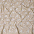 قماش فوال قطني مطرز باللون العاجي - ديلوكس 110 سم -D17569
