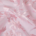 Elegant baby pink Floral Premium pure silk Jacquard Chiffon Fabric, 110 cm Wide – Luxurious Textile for Fashion Design-D17664