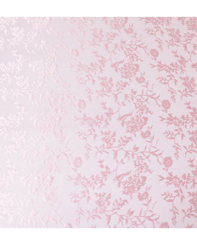 Elegant baby pink Floral Premium pure silk Jacquard Chiffon Fabric, 110 cm Wide – Luxurious Textile for Fashion Design-D17664