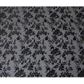 Sophisticated Black Floral Premium pure silk Jacquard Chiffon Fabric, 110cm - South Korean Luxury Textile-D17666