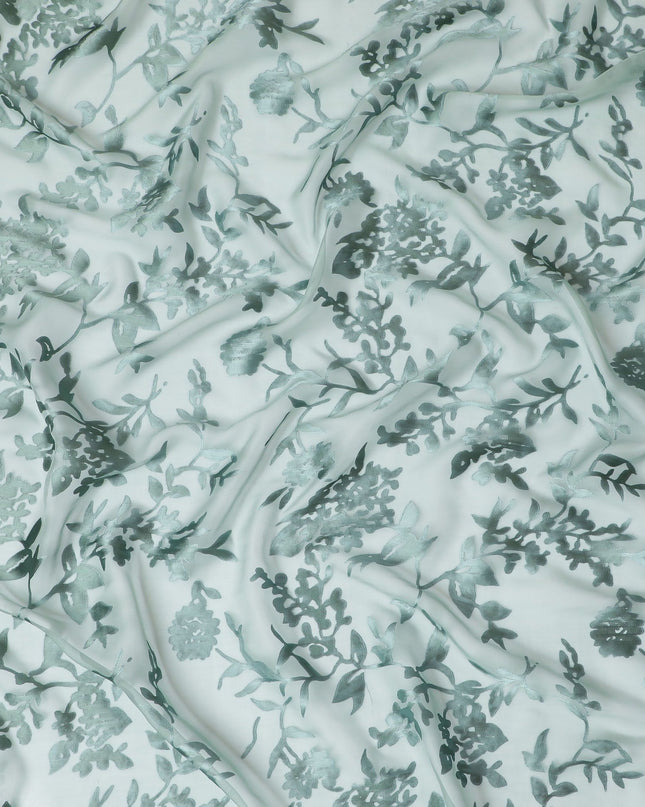 قماش شيفون جاكار حرير نقي فاخر بزهور النعناع المنعش، بعرض 110 سم - نسيج كوري جنوبي عالي الموضة-D17668