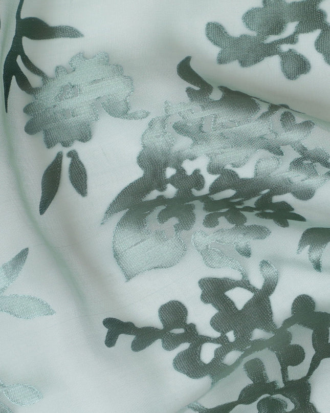 قماش شيفون جاكار حرير نقي فاخر بزهور النعناع المنعش، بعرض 110 سم - نسيج كوري جنوبي عالي الموضة-D17668