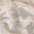 Pearl Gold Floral Premium pure silk Chiffon Fabric with golden metallic lurex, 110cm Wide â€“ Enchanting South Korean Textile-D17680