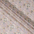 Lavender Mist Embroidered Premium Tussar Silk Fabric - 110cm, Artisanal Indian Floral Design, Premium Quality-D17693