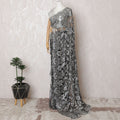 Gunmetal Gray Multitone Metallic Chantilly Lace with Luxe Stone Embellishments, 110cm Wide - Sumptuous 5.5m Fabric, Blouse Piece Not Included-D17854