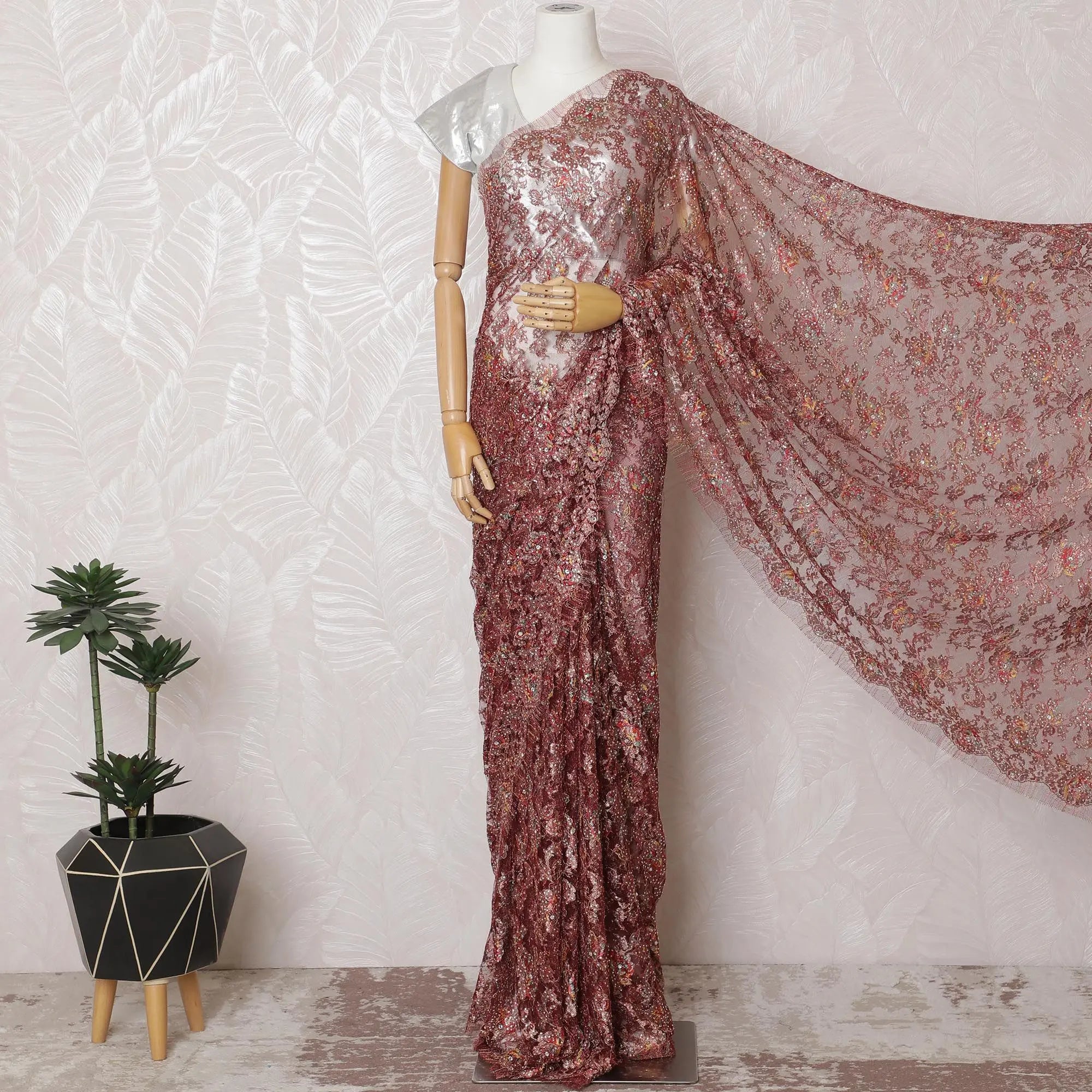 Rose Gold Chantilly Lace | Stone Splendor | 5.5m Regal Fabrics Rose Gold Chantilly Lace | Stone Splendor | 5.5m Regal Fabrics