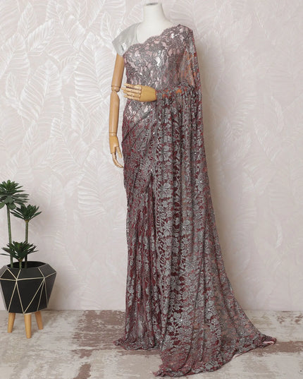 Dusty Rose Chantilly Lace with Lustrous Stone Embellishments, 110cm Width - 5.5m Luxury Fabric, Blouse Not Included-D17859 Regal Fabrics