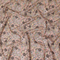 قماش حرير توسار بلون الخوخ مع طباعة زهور معقدة، عرض 110 سم - مصنوع في الهند-D17918