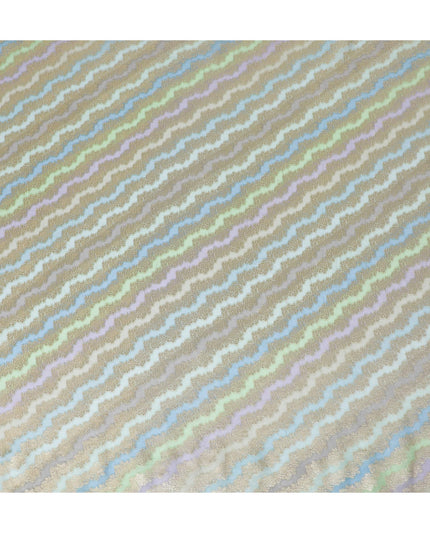 Pastel Hued Tussar Silk Fabric with Iridescent Sheen, 110cm Width - Ethereal Textile from India-D17921