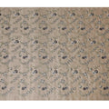 Taupe Tussar Silk Fabric with Monochrome Embroidery, 110cm Width - Artisanal Textile from India-D17924 Regal Fabrics
