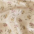 Ivory Tussar Silk Fabric with Delicate Floral Embroidery, 110cm Width - Elegant Indian Weave-D17929
