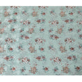Aqua Mist Floral Synthetic Crepe Fabric, 110cm Width - Exquisite Print from India-D17932