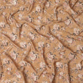 Peach Blossom Synthetic Crepe Fabric, 110cm Width - Floral Elegance from India-D17933