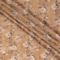 Peach Blossom Synthetic Crepe Fabric, 110cm Width - Floral Elegance from India-D17933