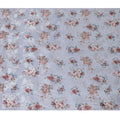 Silver grey Elegance Synthetic Crepe Fabric, 110cm Width - Vintage Rose Print from India-D17936