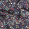 Premium Indian Modal Satin Fabric - Floral Paisley, 110cm Width - Buy in Meters Online-D17970