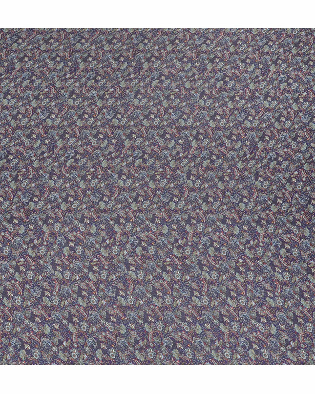 Premium Indian Modal Satin Fabric - Floral Paisley, 110cm Width - Buy in Meters Online-D17970