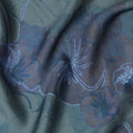 Mystic Forest Floral Synthetic Modal Satin Fabric - Deep Green & Blue, 110cm - Purchase Online-D17977 Regal Fabrics