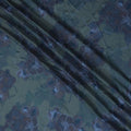Mystic Forest Floral Synthetic Modal Satin Fabric - Deep Green & Blue, 110cm - Purchase Online-D17977 Regal Fabrics