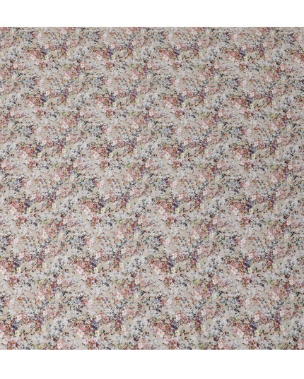 Vintage Confetti Floral Synthetic Modal Satin Fabric - Delicate Pastel Print, 110cm - Buy Online-D17981