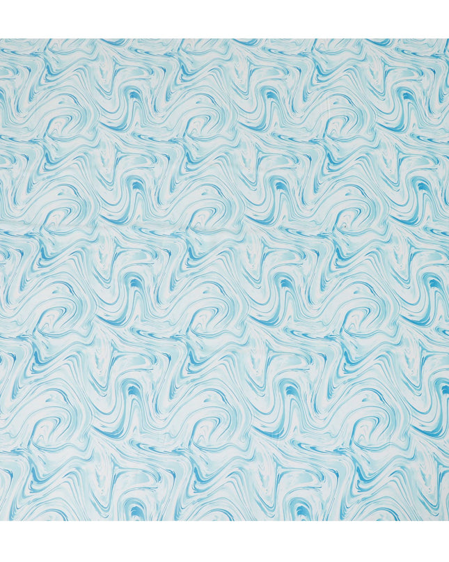 قماش ساتان صناعي مجردة من Aqua Swirl - تصميم مموج فني، 110 سم - شراء عبر الإنترنت-D17982