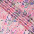 Whimsical Pastel Graffiti Synthetic Modal Satin Fabric - Playful Abstract Print, 110cm - Shop Online-D17986