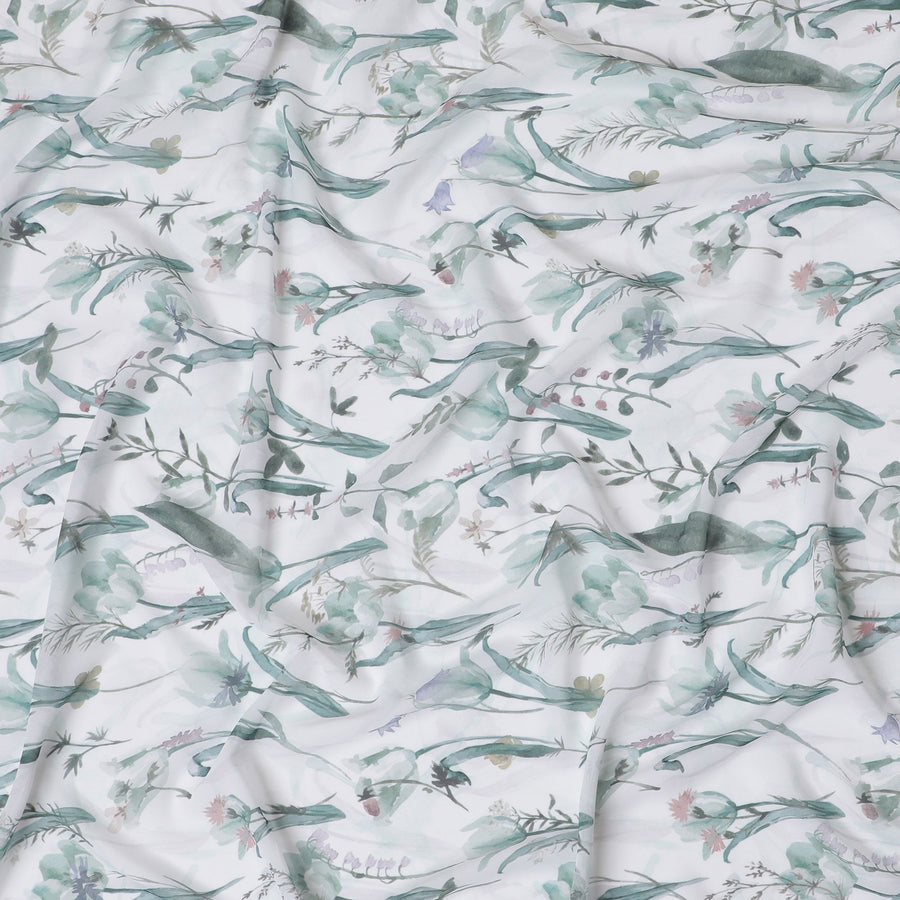 قماش جورجيت صناعي من Serene Botanical - زهور مائية، 110 سم - الشراء عبر الإنترنت-D17987